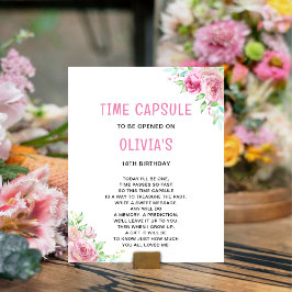 Time Kapsel Peter Kaninchen | Rosa 1. Geburtstag Poster