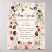 Time Kapsel Strawberry Berry Erster Geburtstag Poster (Vorne)