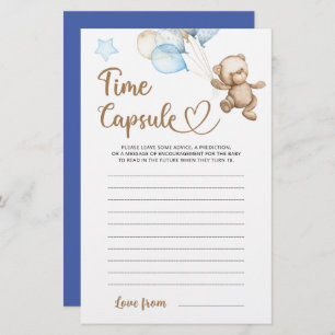 Time Kapsel Teddy Bear Baby Dusche