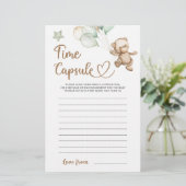 Time Kapsel Teddy Bear Baby Dusche (Stehend Vorderseite)