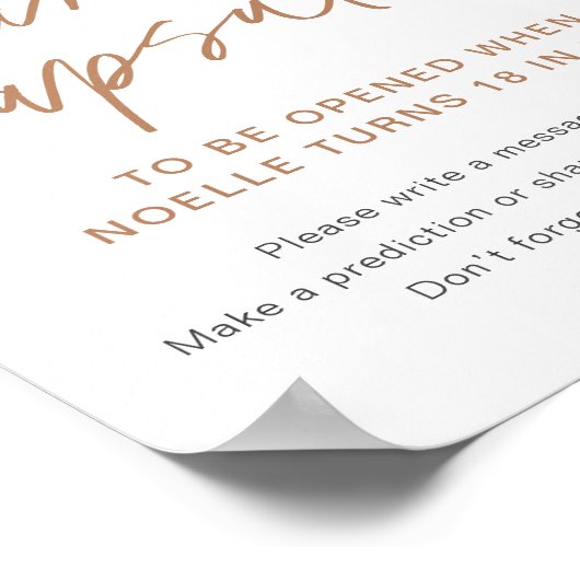 Time Kapsel Twinkle Little Star Baby Duschzeichen Poster (Ecke)