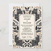 Time Library Old English Book Club Cover Hochzeit Einladung (Vorderseite)