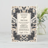 Time Library Old English Book Club Cover Hochzeit Einladung (Stehend Vorderseite)