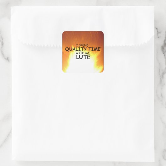 Time Lute Square Sticker (Tasche)