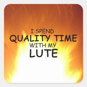 Time Lute Square Sticker