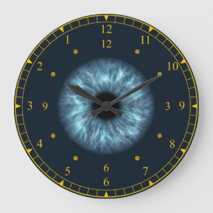 Time Machine ~ Blue Eyeball Black Hole ~   Große Wanduhr