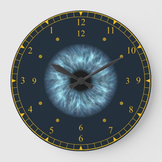 Time Machine ~ Blue Eyeball Black Hole ~ Große Wanduhr (Vorderseite)