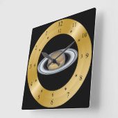 Time Machine Clock ~ Beautiful Saturn ~ Quadratische Wanduhr (Winkel)