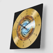 Time Machine Clock ~ Blazar Galaxy ~ Vortex ~ Quadratische Wanduhr (Winkel)