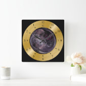 Time Machine Clock - Chaos Galaxy 02 - Time Warp Quadratische Wanduhr (Zuhause)