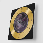 Time Machine Clock - Chaos Galaxy 02 - Time Warp Quadratische Wanduhr (Winkel)