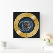 Time Machine Clock ~ Chaos Galaxy ~ Black Hole ~ I Quadratische Wanduhr (Zuhause)