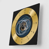 Time Machine Clock ~ Chaos Galaxy ~ Black Hole ~ I Quadratische Wanduhr (Winkel)