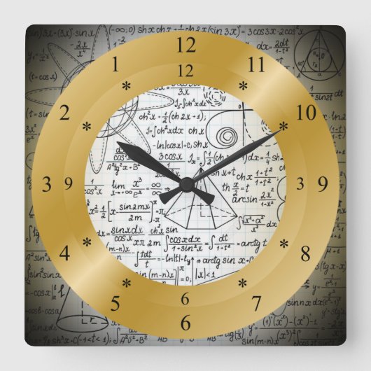 Time Machine Clock~Fantasy Clock~einzigartig Quadratische Wanduhr (Vorderseite)