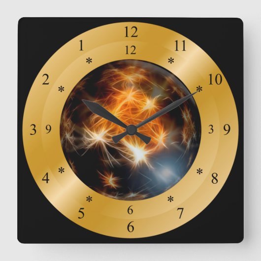 Time Machine Clock ~ Magische Mystical Galaxy ~ *  Quadratische Wanduhr (Vorderseite)