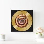 Time Machine Clock ~ Snail Spiral ~ Time Warp ~ Quadratische Wanduhr (Zuhause)