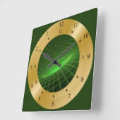 Time Machine Clock ~ Space/Time Continual ~ Quadratische Wanduhr (Winkel)