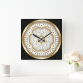 Time Machine Clock ~ Space/Time Continual ~ Quadratische Wanduhr (Zuhause)