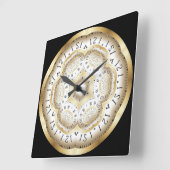 Time Machine Clock ~ Space/Time Continual ~ Quadratische Wanduhr (Winkel)