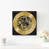 Time Machine Clock ~ Space/Time Continual ~ Quadratische Wanduhr (Zuhause)