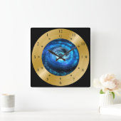 Time Machine Clock ~ Space-Time Continuum ~ Quadratische Wanduhr (Zuhause)