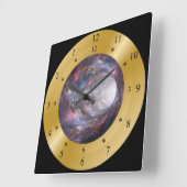 Time Machine Clock ~ Space Wormhole ~ Time Warp ~ Quadratische Wanduhr (Winkel)