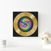 Time Machine Clock ~ Spiral Vortex ~ Time Warp ~ Quadratische Wanduhr (Zuhause)