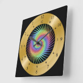 Time Machine Clock ~ Spiral Vortex ~ Time Warp ~ Quadratische Wanduhr (Winkel)