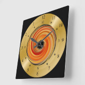 Time Machine Clock ~ Spiralvortex Orange ~ * ~ Quadratische Wanduhr (Winkel)