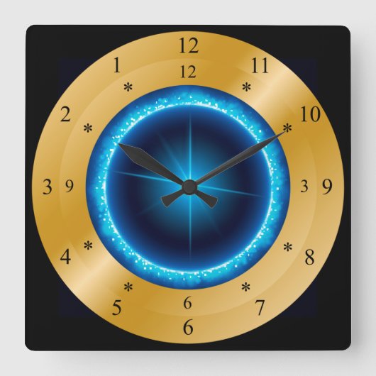 Time Machine Clock ~ Star of India ~ Zeitreise ~ Quadratische Wanduhr (Vorderseite)