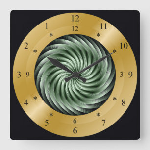 Time Machine Clock ~ Time Warp Whirlpool ~ Quadratische Wanduhr