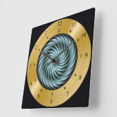 Time Machine Clock ~ Time Warp Whirlpool ~ Quadratische Wanduhr (Winkel)