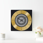 Time Machine Clock ~ Time Warp Whirlpool ~ Quadratische Wanduhr (Zuhause)