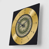 Time Machine Clock ~ Time Warp Whirlpool ~ Quadratische Wanduhr (Winkel)