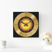 Time Machine Clock Toasted Sun Quadratische Wanduhr (Zuhause)