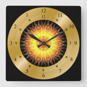 Time Machine Clock Toasted Sun Quadratische Wanduhr