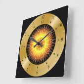 Time Machine Clock Toasted Sun Quadratische Wanduhr (Winkel)