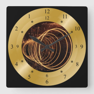 Time Machine Clock Wormhole Quadratische Wanduhr