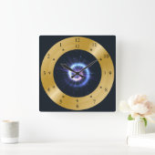 Time Machine ~ Energy Blue Spiral ~ Zeitreise Quadratische Wanduhr (Zuhause)