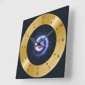 Time Machine ~ Energy Blue Spiral ~ Zeitreise Quadratische Wanduhr (Winkel)