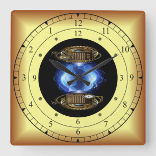 Time Machine Portal ~ Time/Space/ Continuum ~ Quadratische Wanduhr