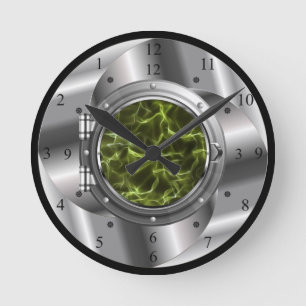 Time Machine Portal ~XZZ 02~Time/Space/Continuum ~ Runde Wanduhr