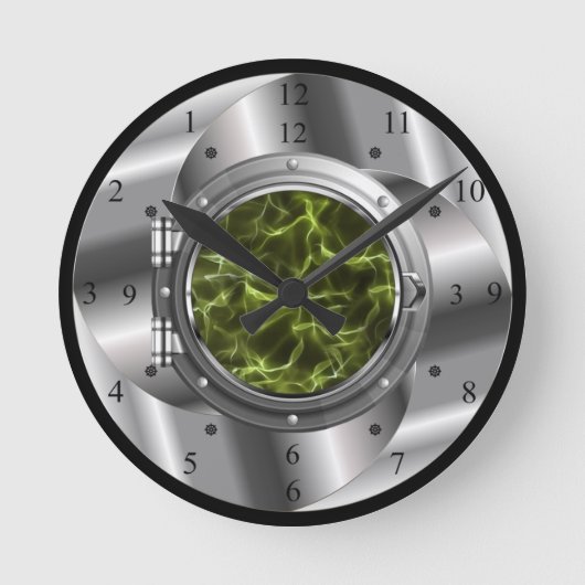 Time Machine Portal ~XZZ 02~Time/Space/Continuum ~ Runde Wanduhr (Vorderseite)