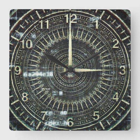 Time Machine Quadratische Wanduhr (Vorderseite)