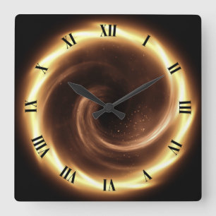 Time Machine ~ Spiralfeuer Vortex ~ Zeitportal ~ Quadratische Wanduhr