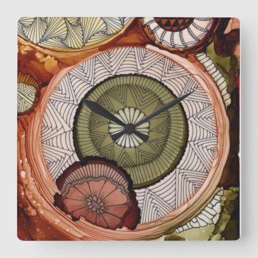 Time Machine Square Akryluhr Quadratische Wanduhr (Vorderseite)