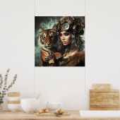 Time Machine Young Girl and Tiger 80-1 Poster (Küche)