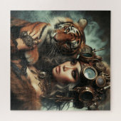 Time Machine Young Girl and Tiger 80-1 Puzzle (Horizontal)