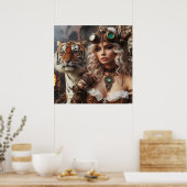 Time Machine Young Girl and Tiger 80-2 Poster (Küche)