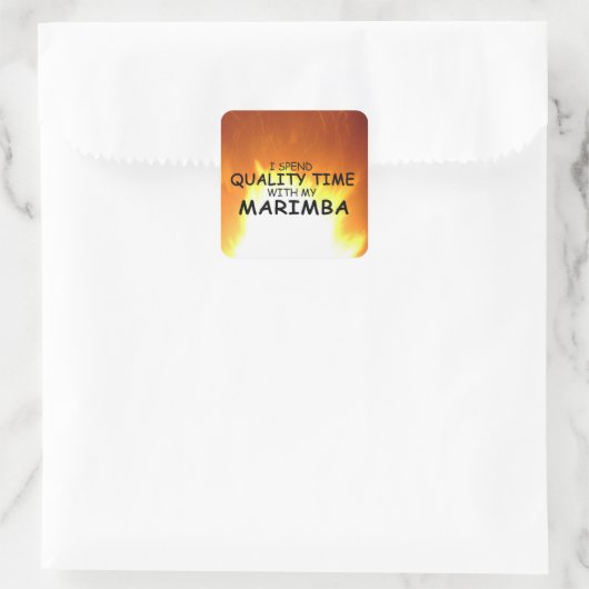 Time Marimba Square Sticker (Tasche)